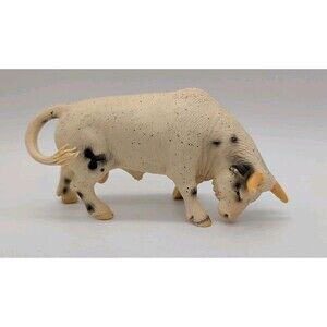 SCHLEICH WHITE RODEO BULL Male Cow Farm Figure 2005 Retired 13613